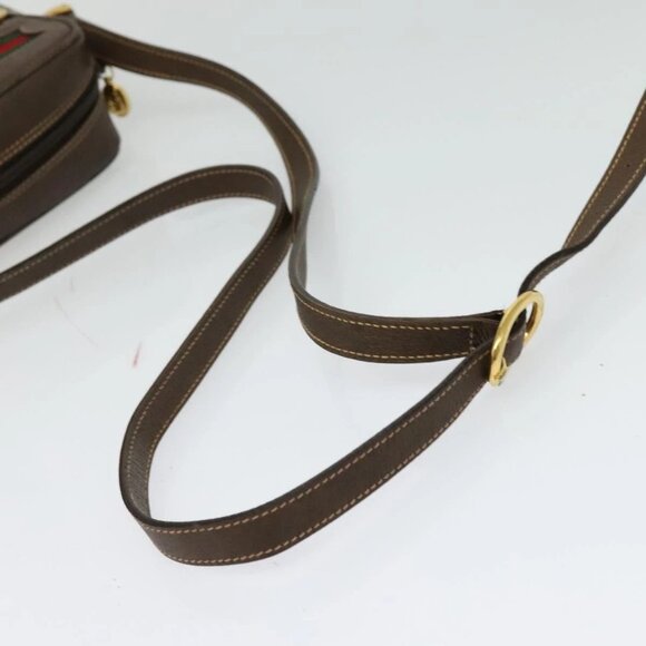 GUCCI GG Supreme Web Sherry Line Bag PVC Beige Gold 119 02 087 Auth 136367 - Picture 8 of 16